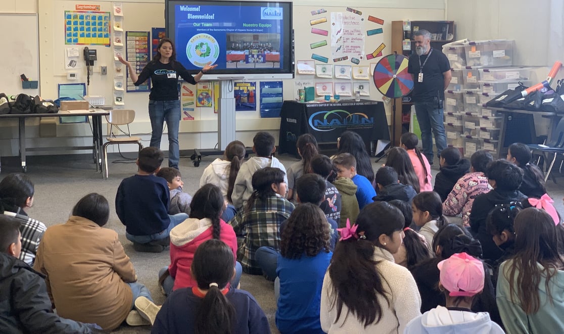 Aguilar teaching a session
