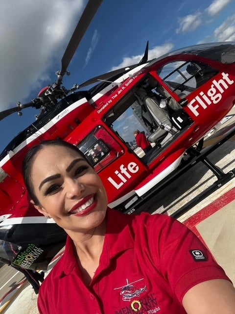 Sandra_life flight selfie